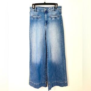 Stylish Blue Wide-Leg  High waist Jeans